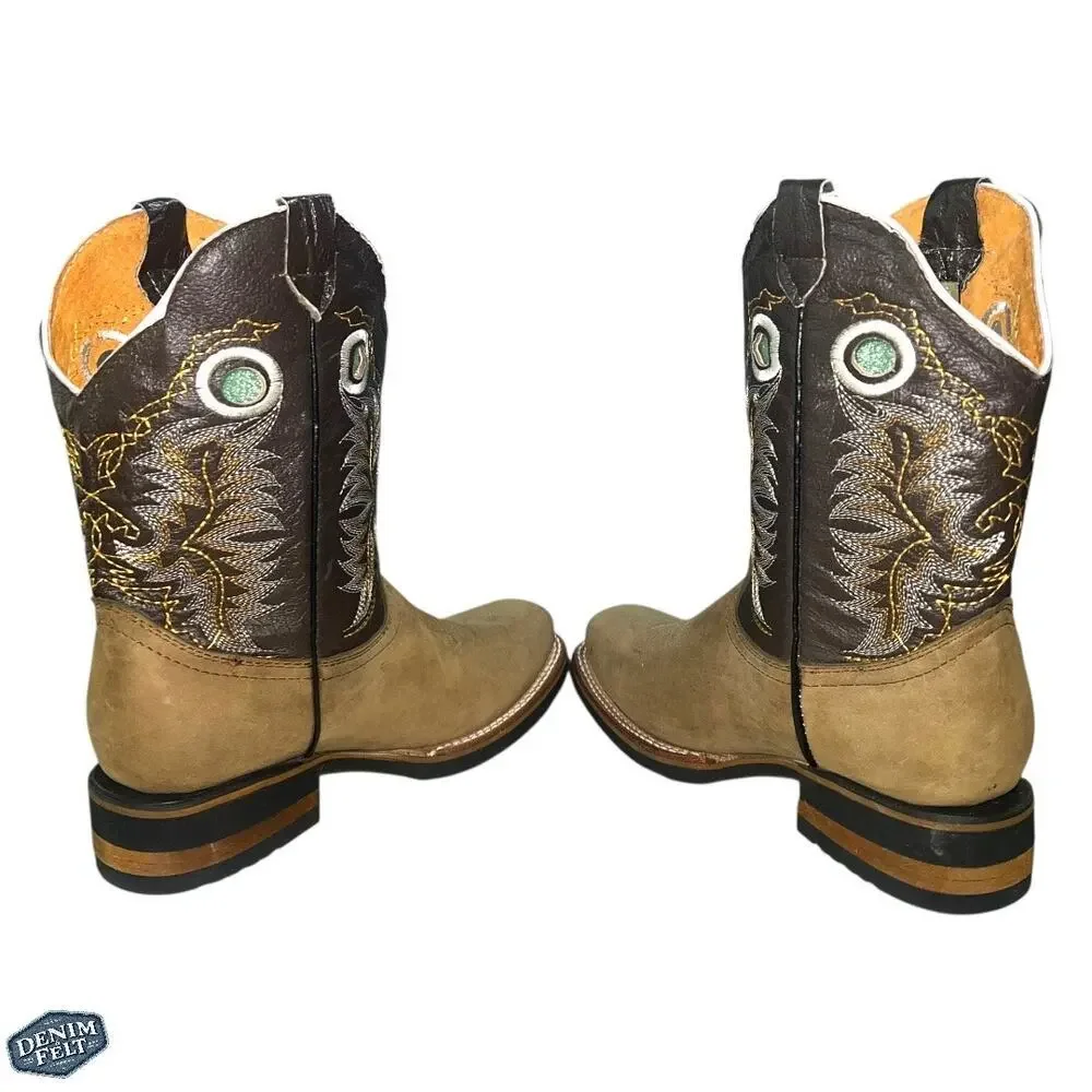 Old Corral Men’s Tan/Light Brown Suede Leather Top Cowboy Western Boots‎ | NEW